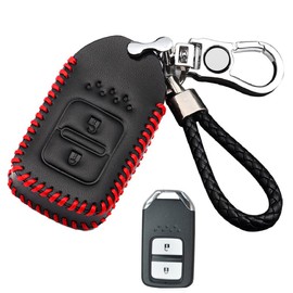 LETINGFAR Key Case, For Honda, Smart Key Case, Key Cover, 2 Buttons, Genuine Leather, Designed for Honda Specific Use, Key Holder, Fits Honda Freed Odyssey, etc, red