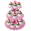 Humlindo Pink 3-Tier Cupcake Stand Tower, Cardboard, 12+ Cupcakes, Easy