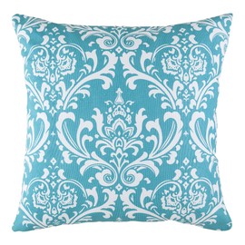 TreeWool (2 Pack Damask Accent Cushion Covers in Cotton Canvas (55 x 55 cm, Turquoise)
