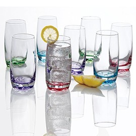 Gibson Home Karissa 8 Piece 13oz Glass Tumbler Set, Assorted Colors