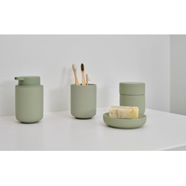 ZONE DENMARK Nova One Toothbrush Mug | Sleek and Modern Bathroom Accessory | Revitalize Your Daily Routine with Scandinavian Elegance and Practicality Unite in This Soft Touch Coating (Eucalyptus)