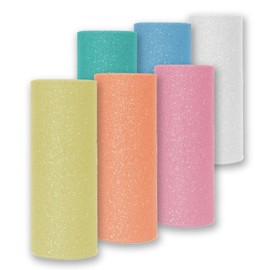 Traico Tulle Ribbon 6 Glitter Pastel Colors Pack, 6" x 12 Yds x 6 Roll (Total 72 Yds) for Wedding Decorations Gift Wrapping DIY Crafts Home Decor Tutu Skirt