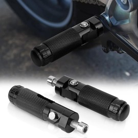 Lnopever Motorcycle Footrests, M8 Motorcycle Foldable Footrests, Foot Pegs for Motorcycles and Electric Cars, Compatible with 8 mm Lock (Pair, Black)