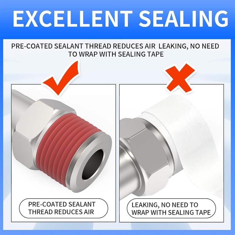ChillWaves Automotive T-Style Air Plug, 1/2" NPT Male Pneumatic Plugs,