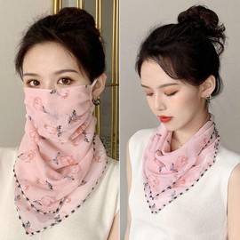 Women's Cooling Sun Protection Face Scarf Mask for Summer UV A-TYPE/FREE 3ea