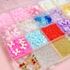 3D Colorful Flower Nail Charms, Resin Flatback Pearl Bow Nail