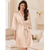 Ekouaer Women's Silk Robe Set V Neck 2 Piece Satin