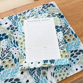 Elyse Breanne Design, 50 Pages, Colorful Printed Sheets, 8.5" x 11", Tear-Off Binding Notepad, Perpetual Calendar, To-Do List, Project Tasks, Meeting Notes, Planner, Waterfall Floral