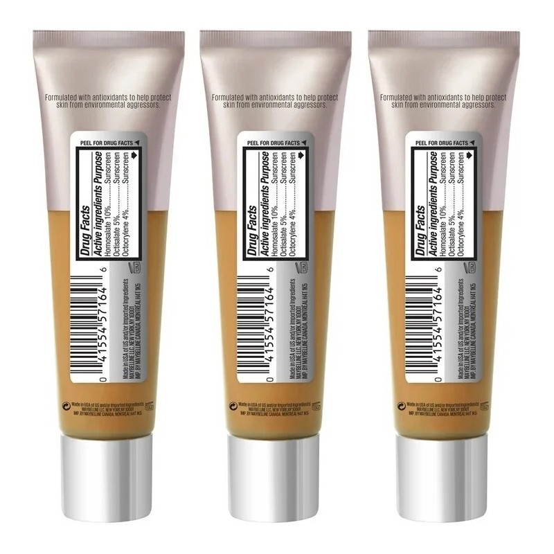 Maybelline Dream Urban Cover Full Coverage Makeup #340 CAPPUCCINO (3-PACK)