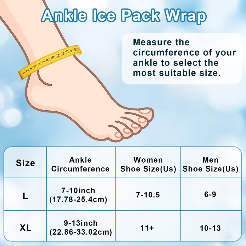 Cooling Cuff Foot, Reusable Cool Ankle Brace, Ice Pack Gel
