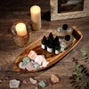 CAMLOT Lucky Boat Serving Tray, Acacia Solid Wood Interesting Shape