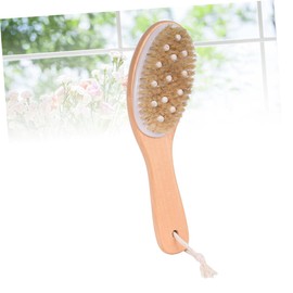 Ipetboom 1pc Bath Brush Exfoliating Body Scrubber Exfoliating Brush Bath Scrubber Exfoliating Scrub Scrubber Exfoliating Body Cleansing Brush Scrubber Gentle Exfoliating Wooden