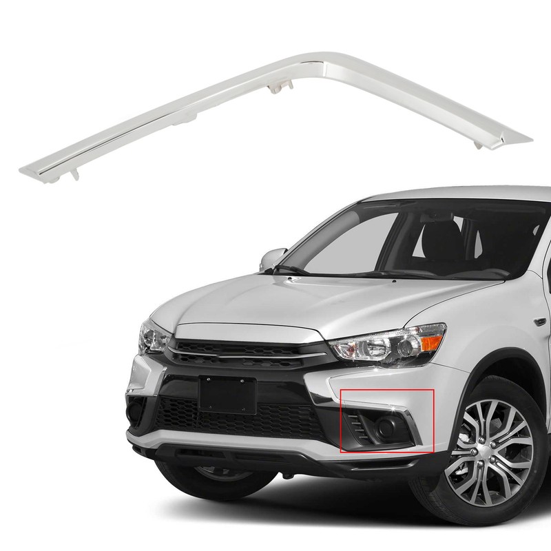 Front Bumper Lower Chrome Trim ABS Side Molding Strips Replacement