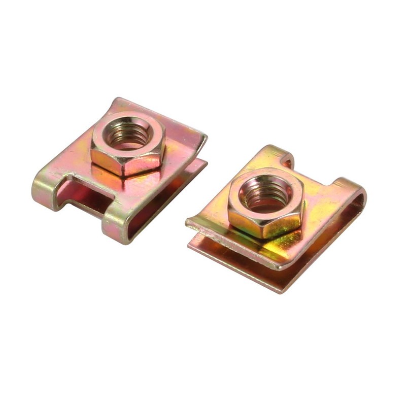 sourcingmap 10pcs M6 Thread 65Mn Steel Zinc Plated Extruded U