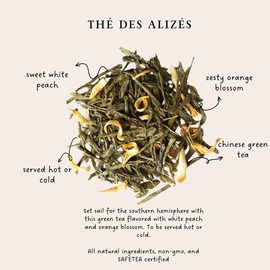 Palais des Thés - Alizes Winds Tea - Green Tea, Peach & Orange Blossom - 20 Count Cotton Tea Bags Box