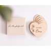 Pregnancy Announcement with 6 Wooden Hearts, Surprise Envelopes for Pregnancy