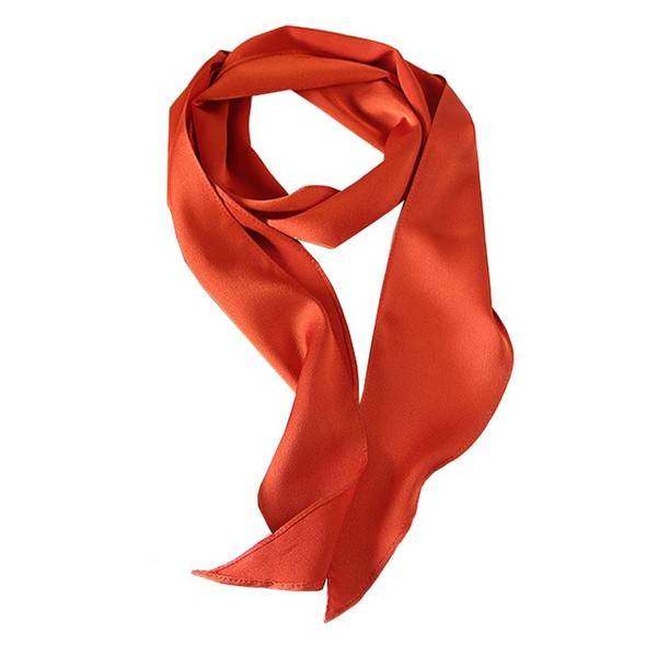 WENLOOY Pañuelo largo de color sólido para fiesta de disfraces de los años 50, 138SDC01_Naranja, Size:5.5"x55.1"/14CMx140CM