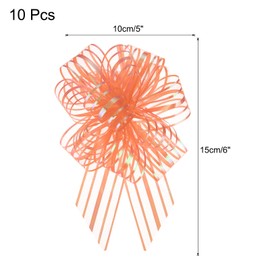 sourcing map 10pcs 4 Inch Large Pull Bow Gift Wrapping Bow Ribbon Organza Orange Yellow for Wedding Baskets Presents Christmas Party