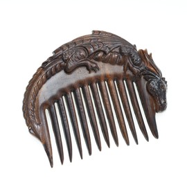Handicraftviet Hand-Carved Wooden Hair Comb, Wooden Viking Comb for Men's Hair, Beard, and Mustache, Unique for Dad; Viking Gifts for Dad and Grandpa - Dragon comb