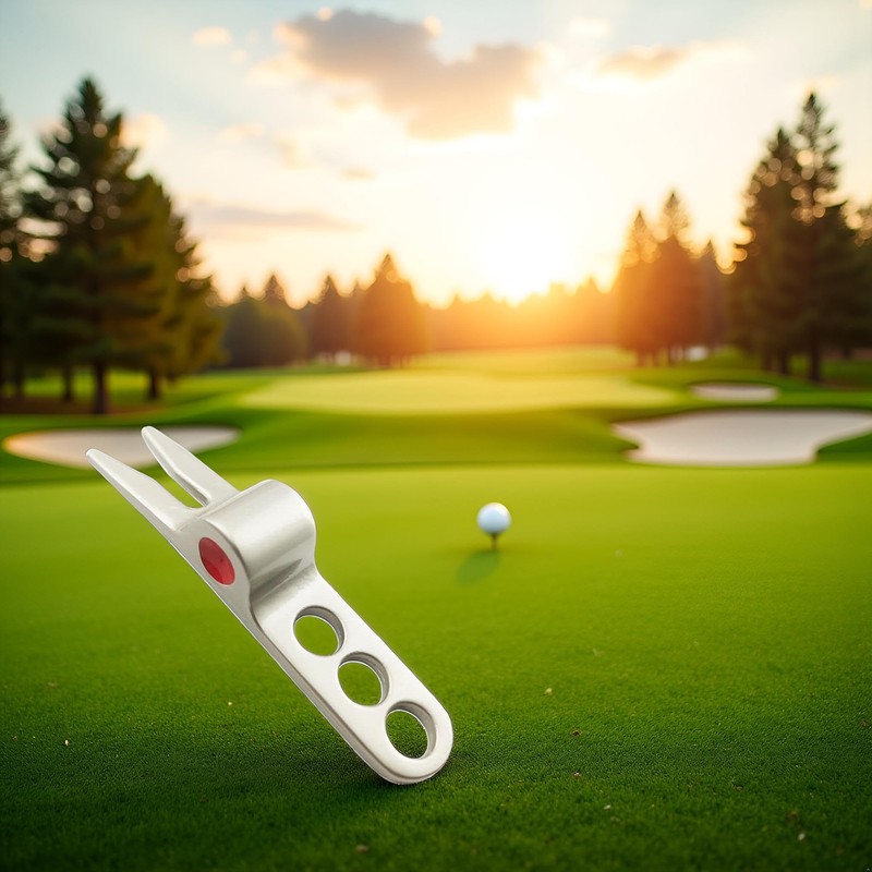 Hehglng 1Pc Silver Golf Ball Fork Pivot Divot Repair Tool