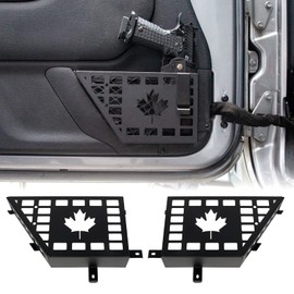 Metal Front Door Storage Box, Door Side Insert Organizer Box Pockets with CAN Flag Style for 2007-2018 Jeep Wrangler JK 2/4 Door 2pcs