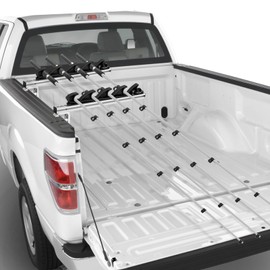 FEIMIRE Heavy-Duty Aluminum Fishing Rod Holder for Truck Bed, 4 Rods Truck Fishing Rod Holds with C-Clamp Mount