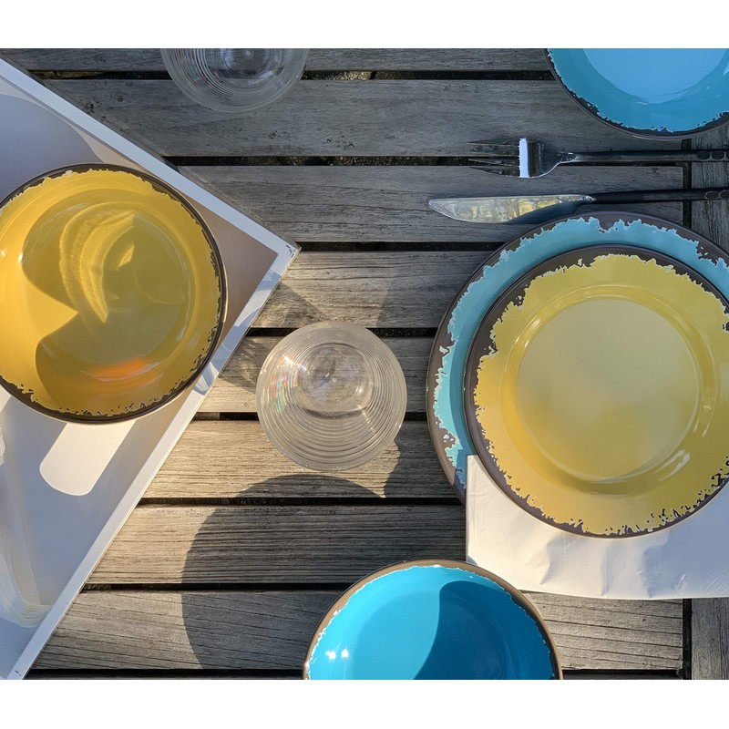 Fox Run Melamine Dinnerware Set, Multicolor, 12 Piece