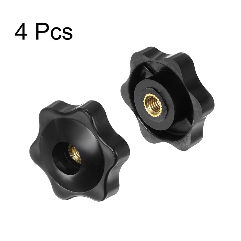 HARFINGTON 4pcs Star Knobs M5 Female Thread 32mm Head Plastic