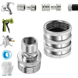YIBLBOX Stainless Steel Garden Hose Quick connector, 3/4" GHT Garden Hose Quick Connect Kit, Heavy-Duty Stainless Steel Water Hose Fitting set, for Any Outdoor Setup