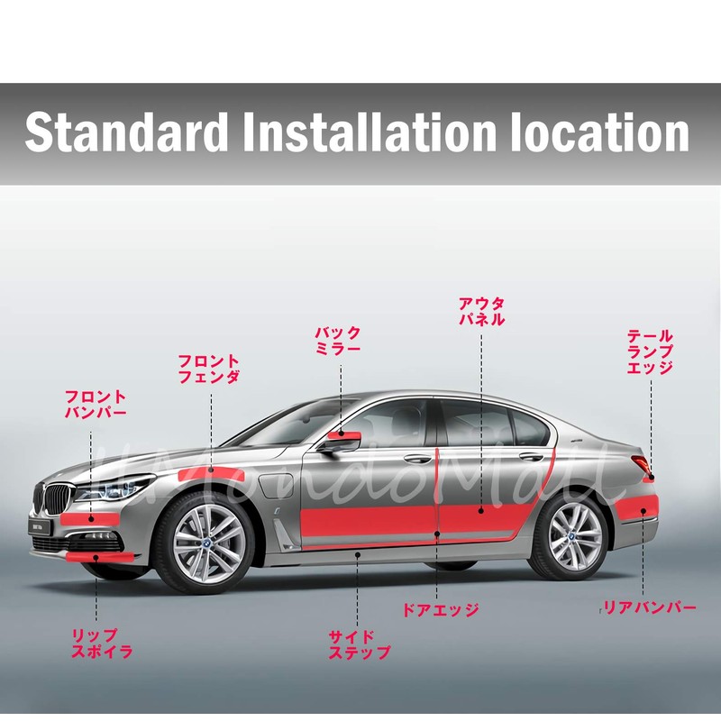 Ilmondomall Tape-Type Real Carbon Sheet 3D Pattern Black Step Bumper