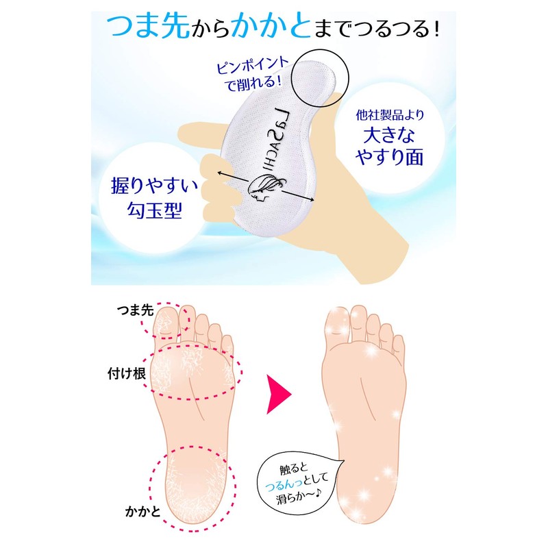 La SACHI Heel, Exfoliating from Nano-Technology, Glass, Feet, Back, Exfoliating