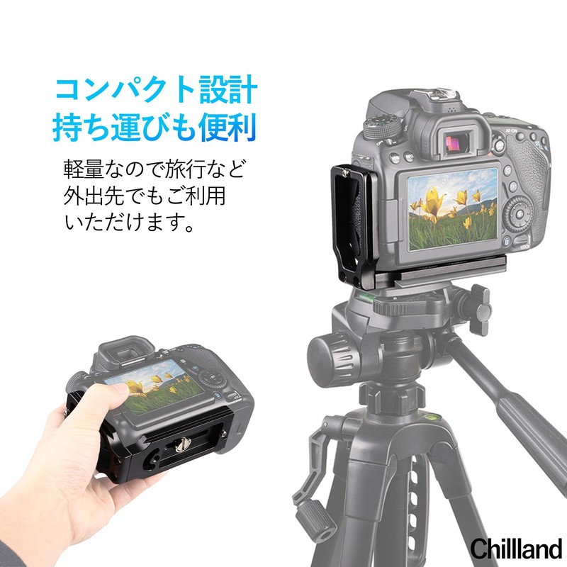 Chilland Camera L Bracket Quick Release Plate Aluminum Alloy Vertical