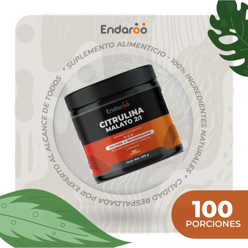 Citrulina Malato Endaroo Polvo 300 100 Pura Sabor Rendimiento Energía