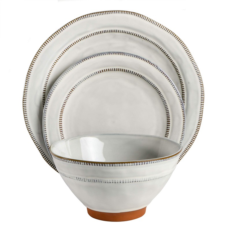 Gibson Elite Terranea Round Reactive Glaze Terra Cotta Dinnerware Set,