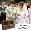 SETOFI Wedding Ring Box, Wooden Ring Box Mr and Mrs