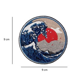 Large Wave Tsunami Iron-on Patch - Iron on Sew on Patch for Personalizing Your Clothes or Bags