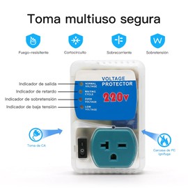BSEED Enchufe de Aparato Electrodoméstico Protectores Contra Sobretensiones Tensión Salida de Corriente 220 V 4400 WATTS 1 Paqiete