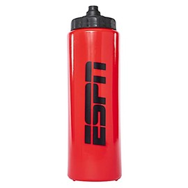ESPN Squeeze Sport Water Bottle 30 ounce (Red)