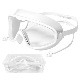 ESYFOR Schwimmbrille Herren Damen, Swimming Goggles UV-Schutz Anti-Nebel Verstellbarer 180° Panoramablick Taucherbrille mit Ohrstöpseln und Brillenetui für Erwachsene und Jugendliche