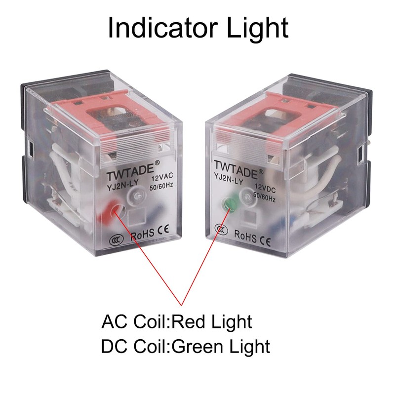 TWTADE/AC 24V Relay 10A Electromagnetic Power Coil Relay 8 Pins