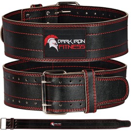 Dark Iron Fitness Dip Belt – Padded Leather Weight Lifting Belts XL 41-49in