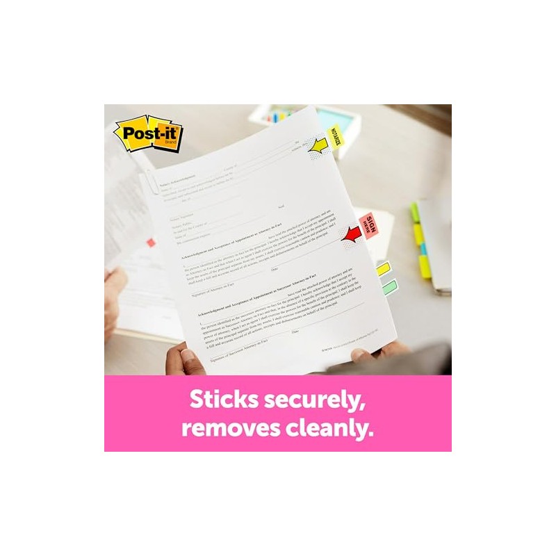 Post-it Flags, "Sign Here", Yellow, 1-Inch Wide, 200/Dispenser (680-HVSH)