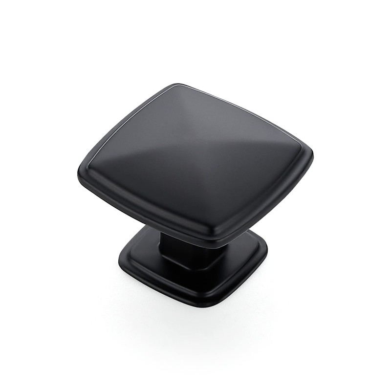 Ravinte 25 Pack Matte Black Kitchen Cabinet Square Knob Single