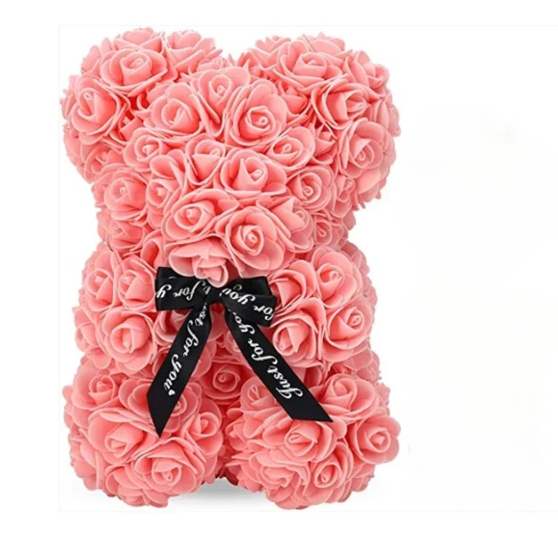 Artificial Rose Teddy Bear with LED Light – Romantic Flower