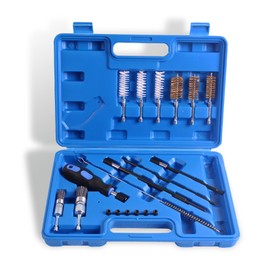Idota 19-Piece Injector Seat and Shaft Cleaning Set Injector Shaft Cleaning Tool Set with Steel Wire Brushes Nylon Brushes