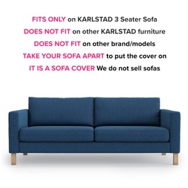 MASTERS OF COVERS SLIPCOVER ONLY! Karlstad Replacment Slipcover Snug Fit Karlstad 3 Seat (Not 2 Seat) Sofa Cover Slipcover for The IKEA Karlstad Three Seat -Navy Blue