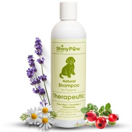 Tearless Puppy Shampoo and Conditioner by Shiny Paw 16 oz | Natural Chamomile, Lavender & Rose Hip Pet Shampoo for Puppies | Hypoallergenic for Sensitive Skin