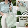 YIBONIKA Tote Bag, Quilted Bag, Popcorn Bag, Women's, Vertical, Fluffy,