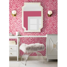 NuWallpaper x RuPaul RuZebra Pink and Red Peel and Stick Wallpaper, RPS6143