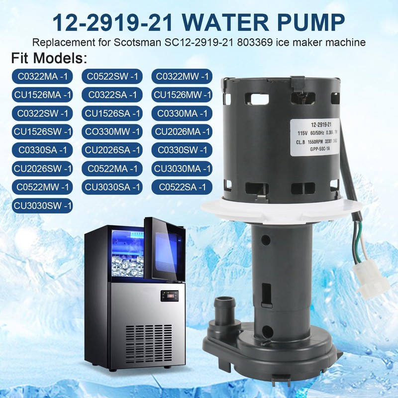 12-2919-21 Water Pump Replacement for Scotsman SC12-2919-21 ice Maker Machine